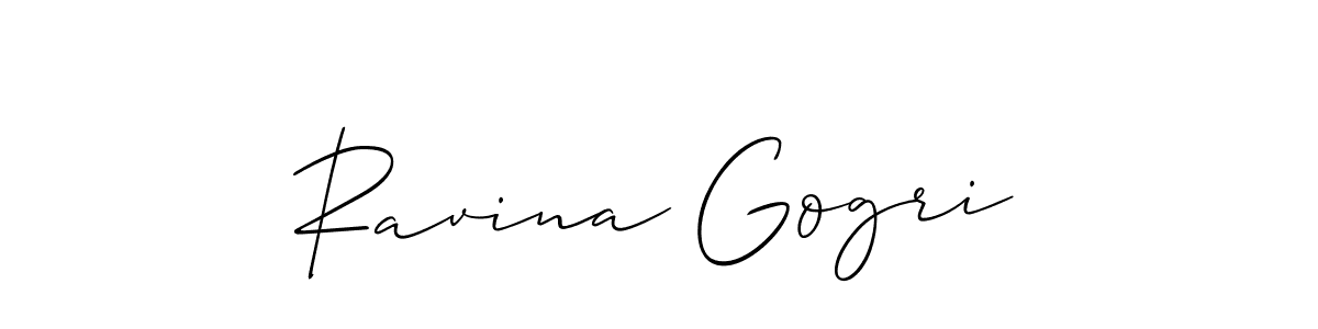 How to make Ravina Gogri signature? Allison_Script is a professional autograph style. Create handwritten signature for Ravina Gogri name. Ravina Gogri signature style 2 images and pictures png