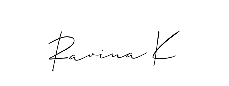 Best and Professional Signature Style for Ravina K. Allison_Script Best Signature Style Collection. Ravina K signature style 2 images and pictures png