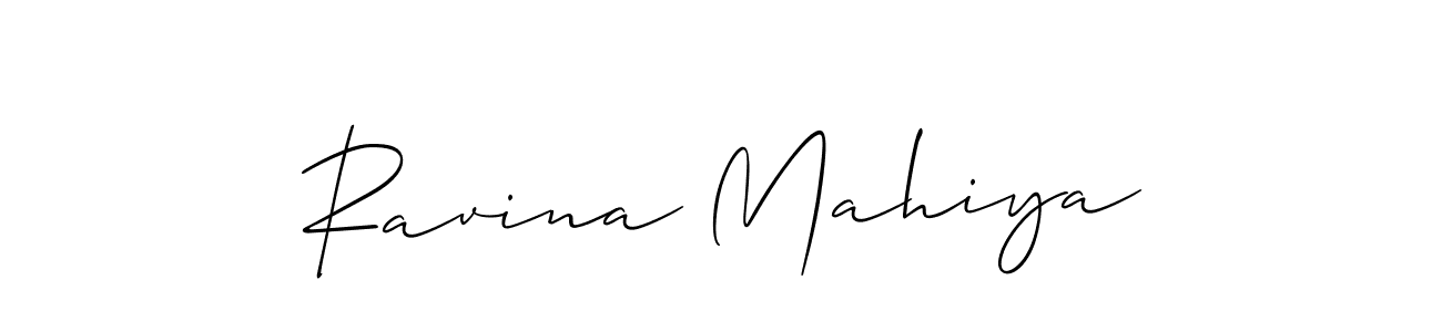 Create a beautiful signature design for name Ravina Mahiya. With this signature (Allison_Script) fonts, you can make a handwritten signature for free. Ravina Mahiya signature style 2 images and pictures png