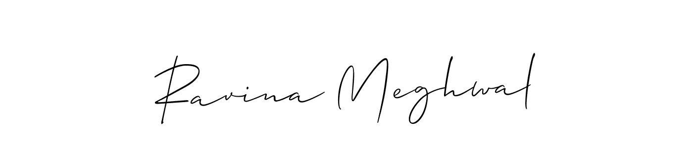 Similarly Allison_Script is the best handwritten signature design. Signature creator online .You can use it as an online autograph creator for name Ravina Meghwal. Ravina Meghwal signature style 2 images and pictures png