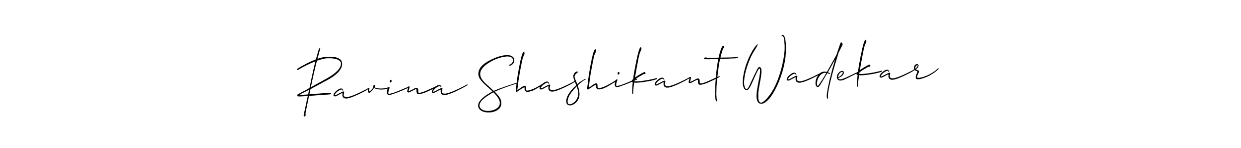 You should practise on your own different ways (Allison_Script) to write your name (Ravina Shashikant Wadekar) in signature. don't let someone else do it for you. Ravina Shashikant Wadekar signature style 2 images and pictures png