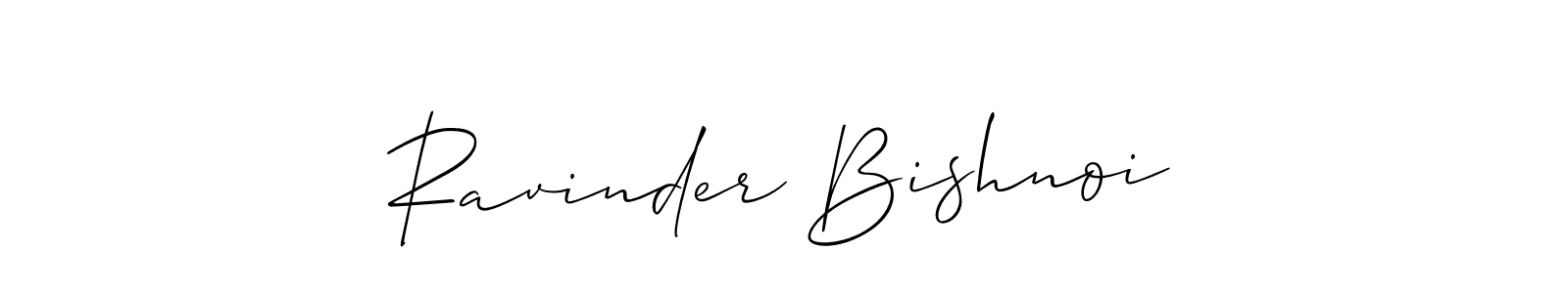 This is the best signature style for the Ravinder Bishnoi name. Also you like these signature font (Allison_Script). Mix name signature. Ravinder Bishnoi signature style 2 images and pictures png