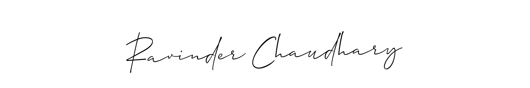 How to make Ravinder Chaudhary name signature. Use Allison_Script style for creating short signs online. This is the latest handwritten sign. Ravinder Chaudhary signature style 2 images and pictures png