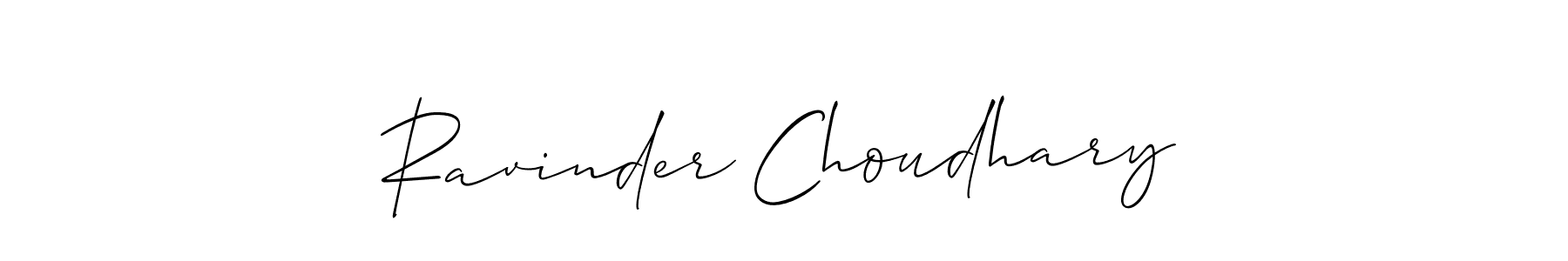 Allison_Script is a professional signature style that is perfect for those who want to add a touch of class to their signature. It is also a great choice for those who want to make their signature more unique. Get Ravinder Choudhary name to fancy signature for free. Ravinder Choudhary signature style 2 images and pictures png