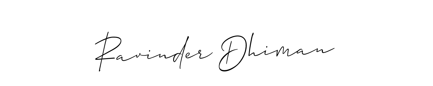 Also we have Ravinder Dhiman name is the best signature style. Create professional handwritten signature collection using Allison_Script autograph style. Ravinder Dhiman signature style 2 images and pictures png