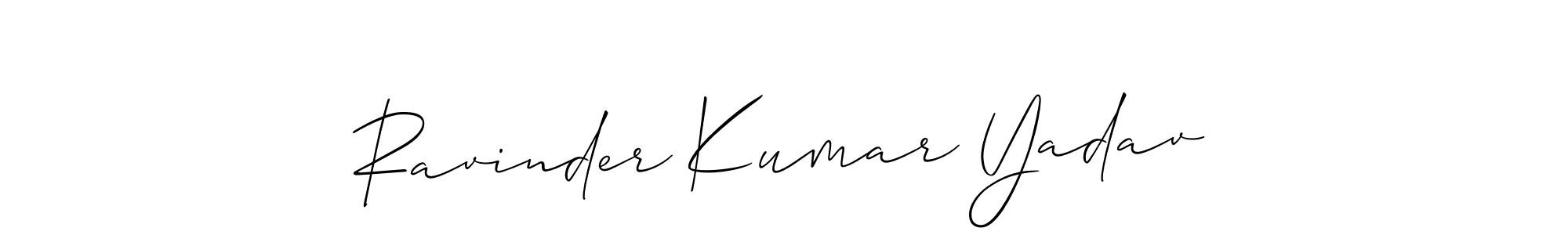 Also You can easily find your signature by using the search form. We will create Ravinder Kumar Yadav name handwritten signature images for you free of cost using Allison_Script sign style. Ravinder Kumar Yadav signature style 2 images and pictures png