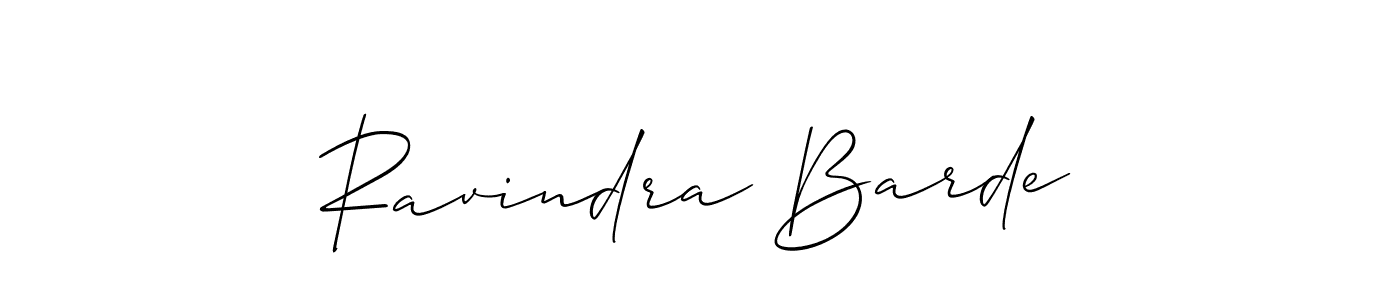 if you are searching for the best signature style for your name Ravindra Barde. so please give up your signature search. here we have designed multiple signature styles  using Allison_Script. Ravindra Barde signature style 2 images and pictures png