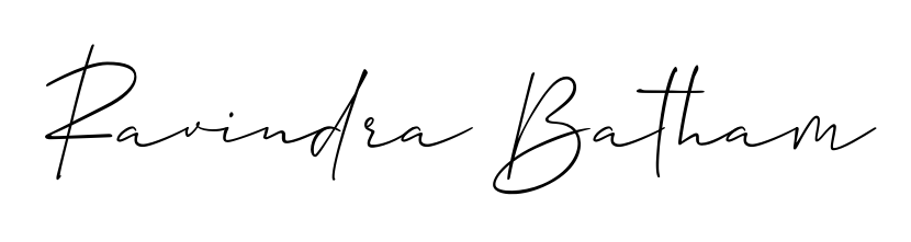 A stylish, flowing autograph style designed for name Ravindra Batham using Allison_Script typography. Perfect for digital creative projects. Ravindra Batham signature style 2 images and pictures png