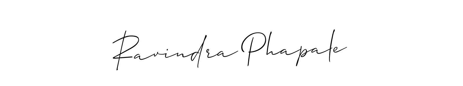 How to make Ravindra Phapale name signature. Use Allison_Script style for creating short signs online. This is the latest handwritten sign. Ravindra Phapale signature style 2 images and pictures png