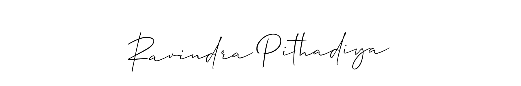 Similarly Allison_Script is the best handwritten signature design. Signature creator online .You can use it as an online autograph creator for name Ravindra Pithadiya. Ravindra Pithadiya signature style 2 images and pictures png