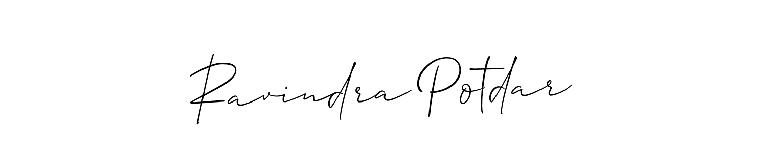 if you are searching for the best signature style for your name Ravindra Potdar. so please give up your signature search. here we have designed multiple signature styles  using Allison_Script. Ravindra Potdar signature style 2 images and pictures png