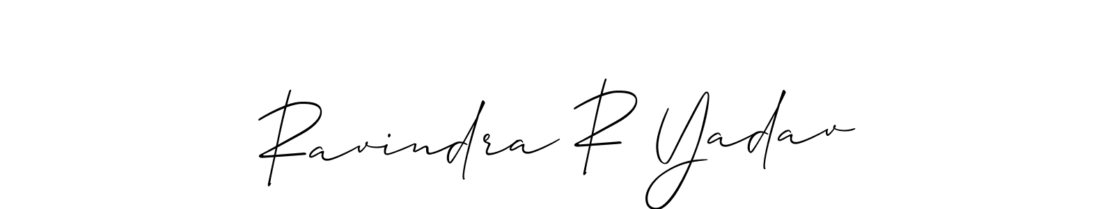 Make a short Ravindra R Yadav signature style. Manage your documents anywhere anytime using Allison_Script. Create and add eSignatures, submit forms, share and send files easily. Ravindra R Yadav signature style 2 images and pictures png