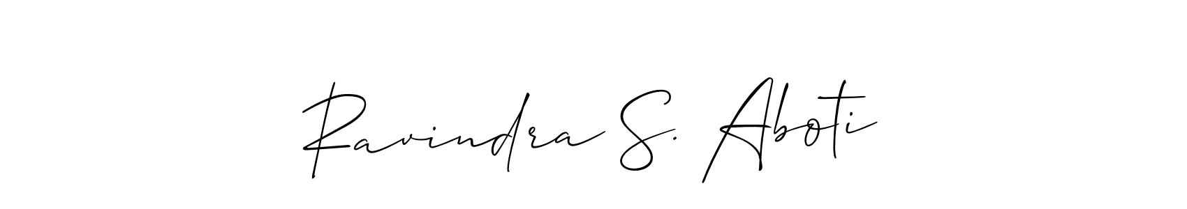 How to Draw Ravindra S. Aboti signature style? Allison_Script is a latest design signature styles for name Ravindra S. Aboti. Ravindra S. Aboti signature style 2 images and pictures png