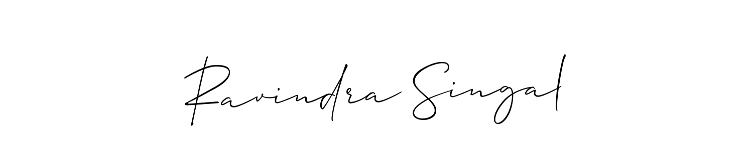 How to make Ravindra Singal name signature. Use Allison_Script style for creating short signs online. This is the latest handwritten sign. Ravindra Singal signature style 2 images and pictures png