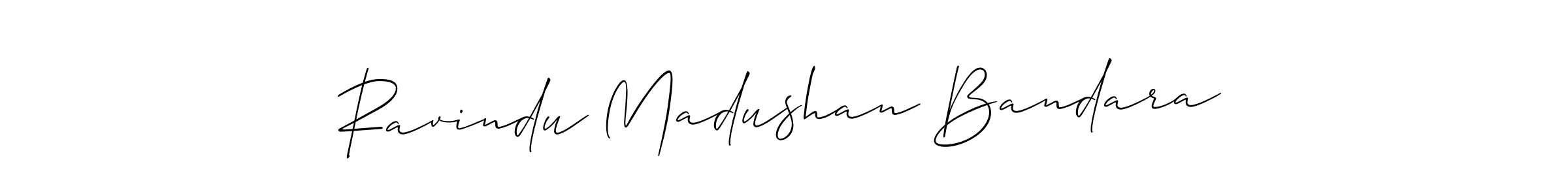 if you are searching for the best signature style for your name Ravindu Madushan Bandara. so please give up your signature search. here we have designed multiple signature styles  using Allison_Script. Ravindu Madushan Bandara signature style 2 images and pictures png
