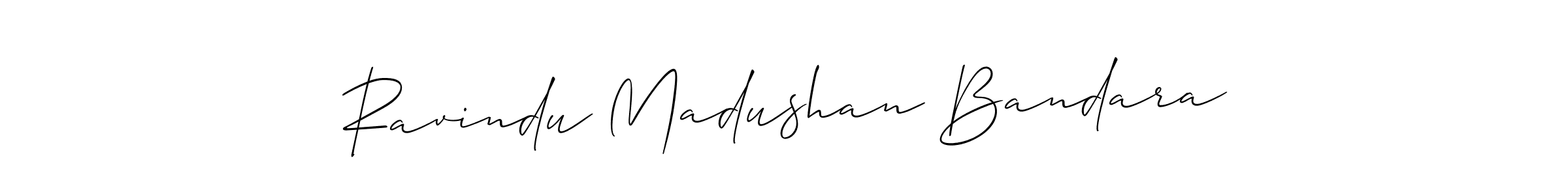 Make a beautiful signature design for name Ravindu Madushan Bandara. With this signature (Allison_Script) style, you can create a handwritten signature for free. Ravindu Madushan Bandara signature style 2 images and pictures png