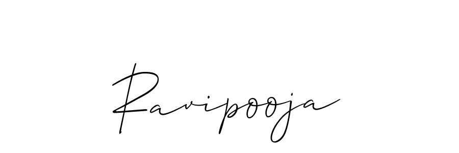 Also we have Ravipooja name is the best signature style. Create professional handwritten signature collection using Allison_Script autograph style. Ravipooja signature style 2 images and pictures png