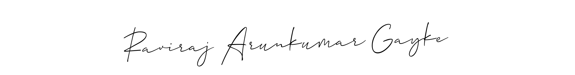 Similarly Allison_Script is the best handwritten signature design. Signature creator online .You can use it as an online autograph creator for name Raviraj Arunkumar Gayke. Raviraj Arunkumar Gayke signature style 2 images and pictures png