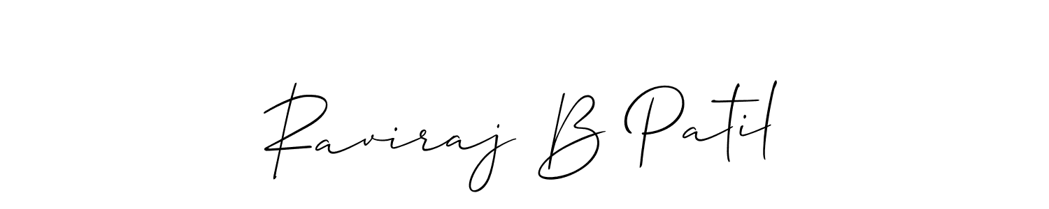 Use a signature maker to create a handwritten signature online. With this signature software, you can design (Allison_Script) your own signature for name Raviraj B Patil. Raviraj B Patil signature style 2 images and pictures png