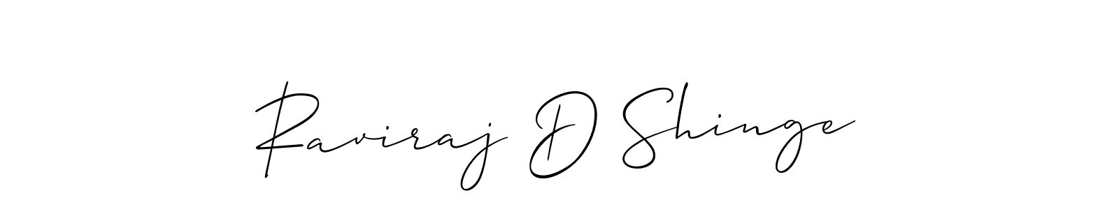 Create a beautiful signature design for name Raviraj D Shinge. With this signature (Allison_Script) fonts, you can make a handwritten signature for free. Raviraj D Shinge signature style 2 images and pictures png