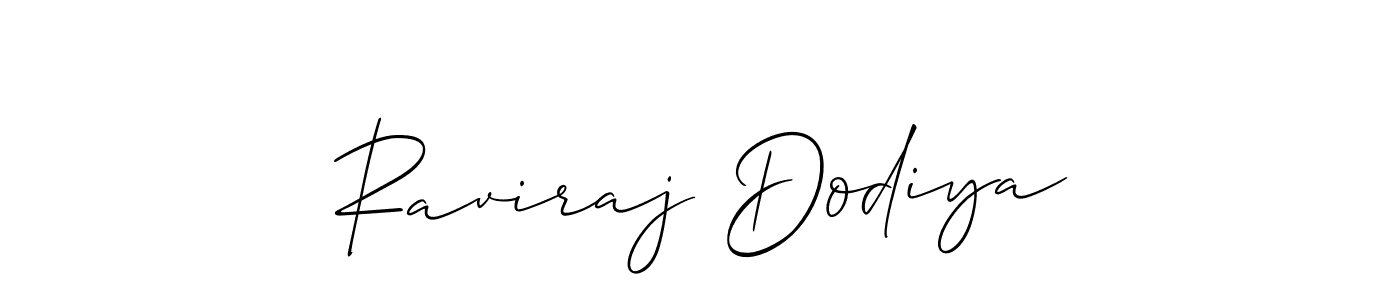 if you are searching for the best signature style for your name Raviraj Dodiya. so please give up your signature search. here we have designed multiple signature styles  using Allison_Script. Raviraj Dodiya signature style 2 images and pictures png