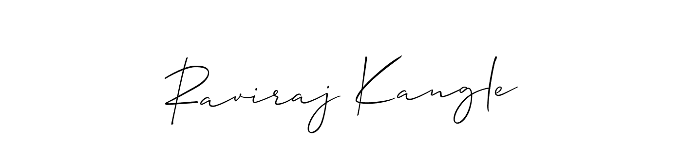How to make Raviraj Kangle name signature. Use Allison_Script style for creating short signs online. This is the latest handwritten sign. Raviraj Kangle signature style 2 images and pictures png