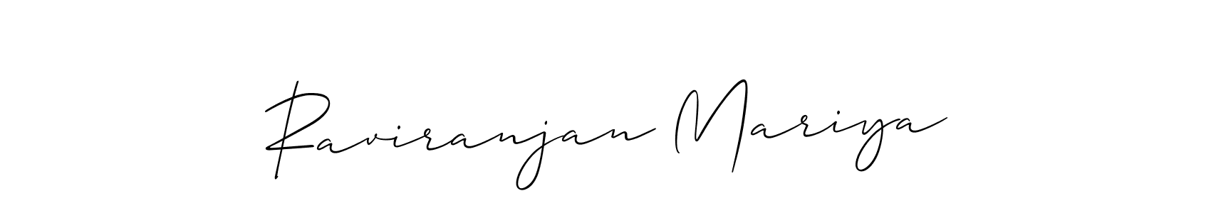 This is the best signature style for the Raviranjan Mariya name. Also you like these signature font (Allison_Script). Mix name signature. Raviranjan Mariya signature style 2 images and pictures png