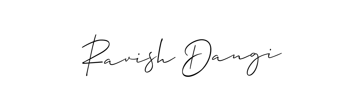 Allison_Script is a professional signature style that is perfect for those who want to add a touch of class to their signature. It is also a great choice for those who want to make their signature more unique. Get Ravish Dangi name to fancy signature for free. Ravish Dangi signature style 2 images and pictures png