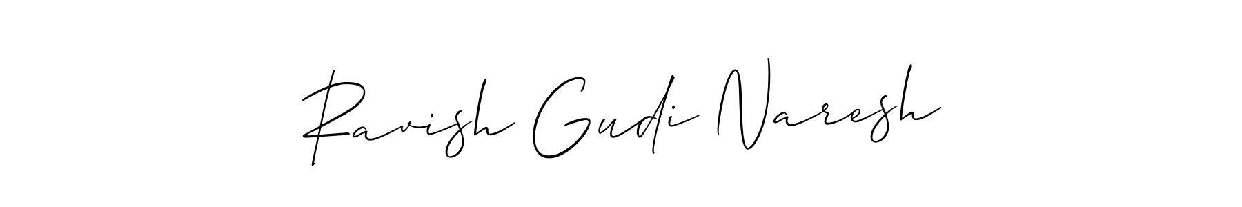 Also You can easily find your signature by using the search form. We will create Ravish Gudi Naresh name handwritten signature images for you free of cost using Allison_Script sign style. Ravish Gudi Naresh signature style 2 images and pictures png