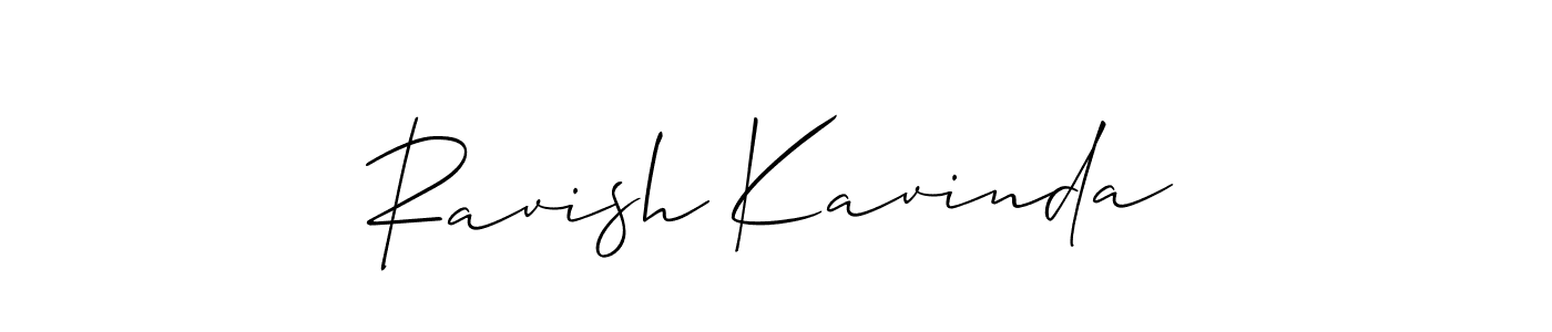 How to make Ravish Kavinda signature? Allison_Script is a professional autograph style. Create handwritten signature for Ravish Kavinda name. Ravish Kavinda signature style 2 images and pictures png