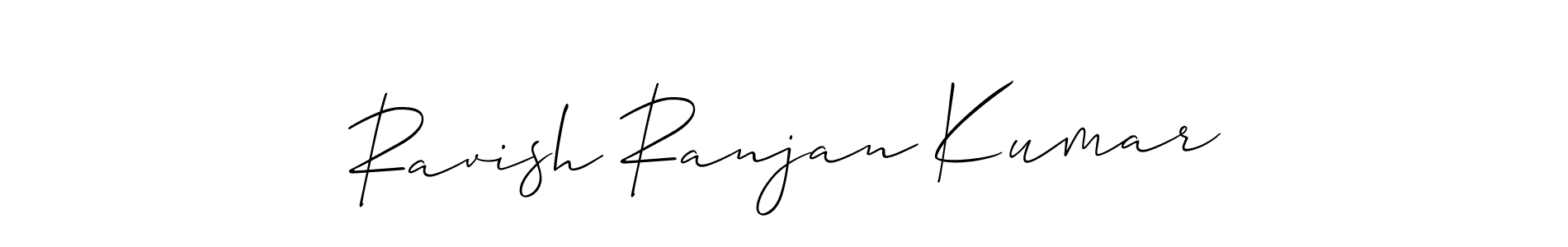 Allison_Script is a professional signature style that is perfect for those who want to add a touch of class to their signature. It is also a great choice for those who want to make their signature more unique. Get Ravish Ranjan Kumar name to fancy signature for free. Ravish Ranjan Kumar signature style 2 images and pictures png