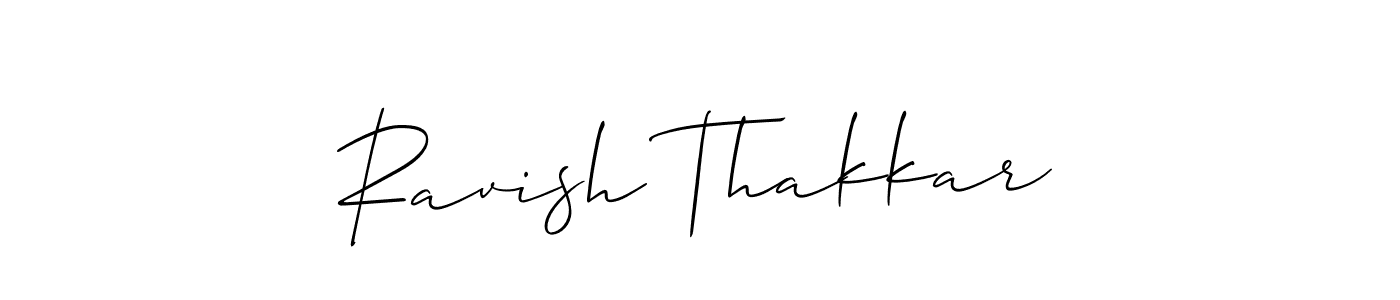 The best way (Allison_Script) to make a short signature is to pick only two or three words in your name. The name Ravish Thakkar include a total of six letters. For converting this name. Ravish Thakkar signature style 2 images and pictures png