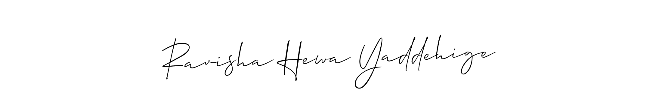 if you are searching for the best signature style for your name Ravisha Hewa Yaddehige. so please give up your signature search. here we have designed multiple signature styles  using Allison_Script. Ravisha Hewa Yaddehige signature style 2 images and pictures png
