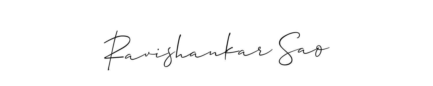 Create a beautiful signature design for name Ravishankar Sao. With this signature (Allison_Script) fonts, you can make a handwritten signature for free. Ravishankar Sao signature style 2 images and pictures png