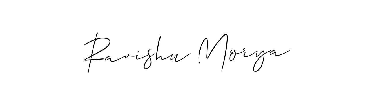 Similarly Allison_Script is the best handwritten signature design. Signature creator online .You can use it as an online autograph creator for name Ravishu Morya. Ravishu Morya signature style 2 images and pictures png