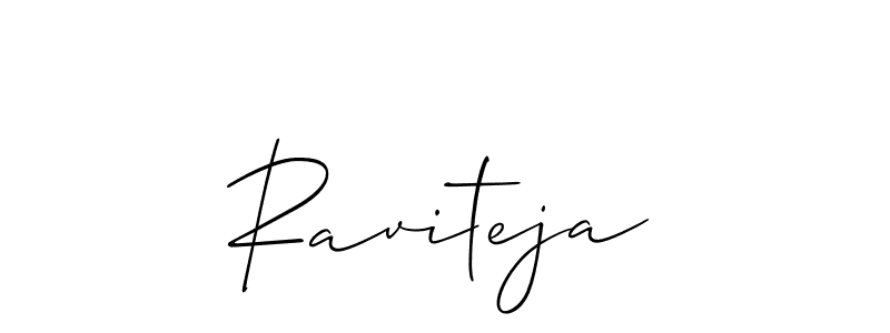 It looks lik you need a new signature style for name Raviteja. Design unique handwritten (Allison_Script) signature with our free signature maker in just a few clicks. Raviteja signature style 2 images and pictures png