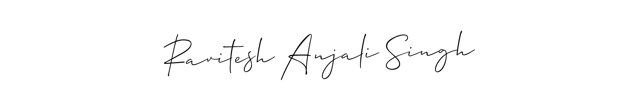 You should practise on your own different ways (Allison_Script) to write your name (Ravitesh Anjali Singh) in signature. don't let someone else do it for you. Ravitesh Anjali Singh signature style 2 images and pictures png