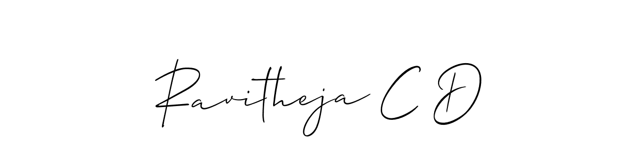 How to Draw Ravitheja C D signature style? Allison_Script is a latest design signature styles for name Ravitheja C D. Ravitheja C D signature style 2 images and pictures png