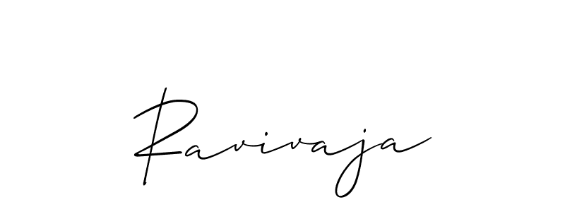 The best way (Allison_Script) to make a short signature is to pick only two or three words in your name. The name Ravivaja include a total of six letters. For converting this name. Ravivaja signature style 2 images and pictures png