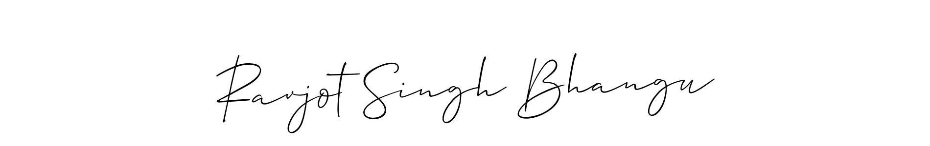 How to make Ravjot Singh Bhangu signature? Allison_Script is a professional autograph style. Create handwritten signature for Ravjot Singh Bhangu name. Ravjot Singh Bhangu signature style 2 images and pictures png