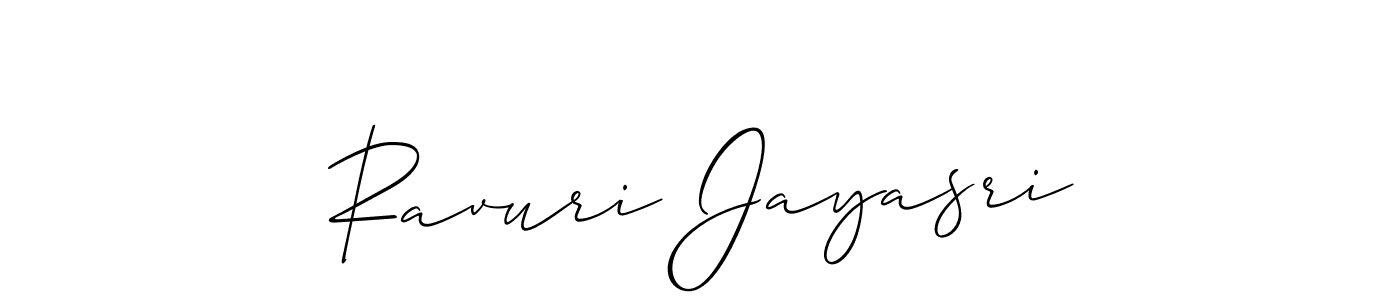 Allison_Script is a professional signature style that is perfect for those who want to add a touch of class to their signature. It is also a great choice for those who want to make their signature more unique. Get Ravuri Jayasri name to fancy signature for free. Ravuri Jayasri signature style 2 images and pictures png