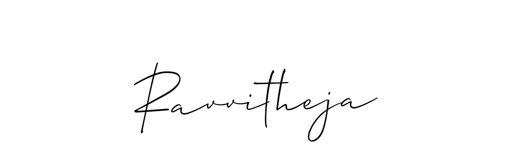 How to make Ravvitheja name signature. Use Allison_Script style for creating short signs online. This is the latest handwritten sign. Ravvitheja signature style 2 images and pictures png