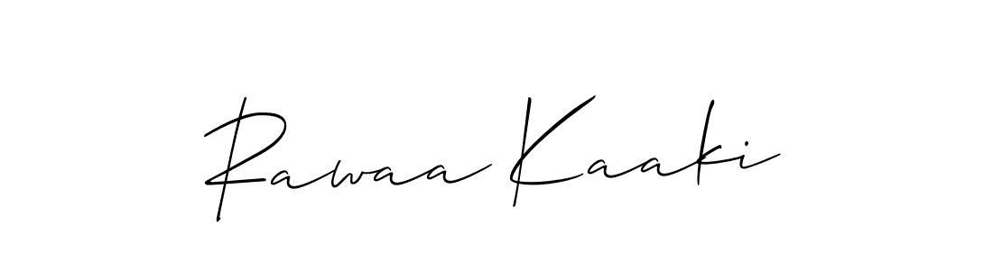 Make a beautiful signature design for name Rawaa Kaaki. With this signature (Allison_Script) style, you can create a handwritten signature for free. Rawaa Kaaki signature style 2 images and pictures png