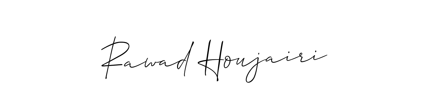 The best way (Allison_Script) to make a short signature is to pick only two or three words in your name. The name Rawad Houjairi include a total of six letters. For converting this name. Rawad Houjairi signature style 2 images and pictures png