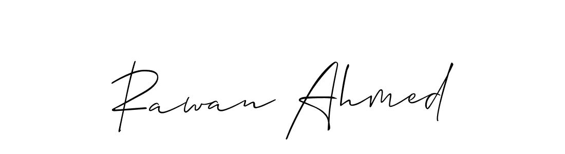 How to make Rawan Ahmed name signature. Use Allison_Script style for creating short signs online. This is the latest handwritten sign. Rawan Ahmed signature style 2 images and pictures png