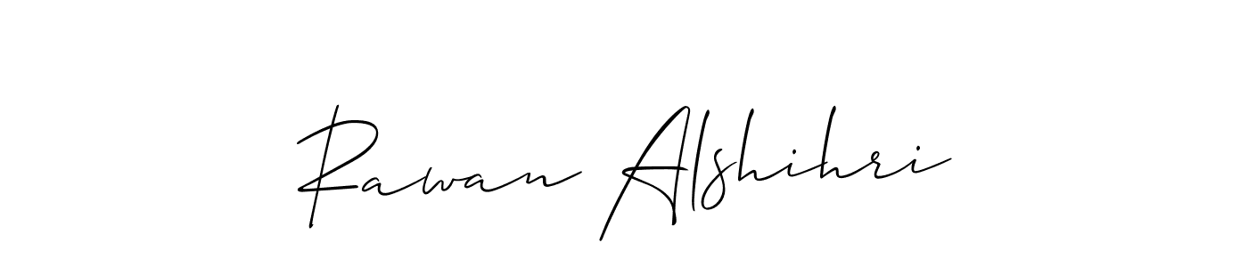 Make a short Rawan Alshihri signature style. Manage your documents anywhere anytime using Allison_Script. Create and add eSignatures, submit forms, share and send files easily. Rawan Alshihri signature style 2 images and pictures png