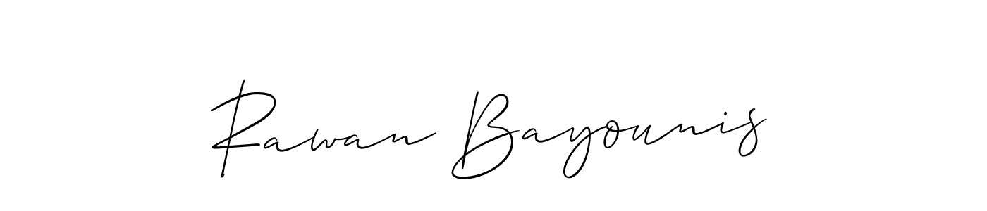 Also we have Rawan Bayounis name is the best signature style. Create professional handwritten signature collection using Allison_Script autograph style. Rawan Bayounis signature style 2 images and pictures png