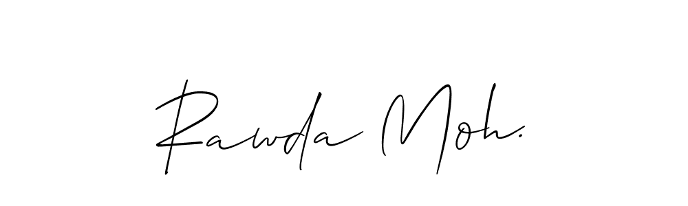 This is the best signature style for the Rawda Moh. name. Also you like these signature font (Allison_Script). Mix name signature. Rawda Moh. signature style 2 images and pictures png