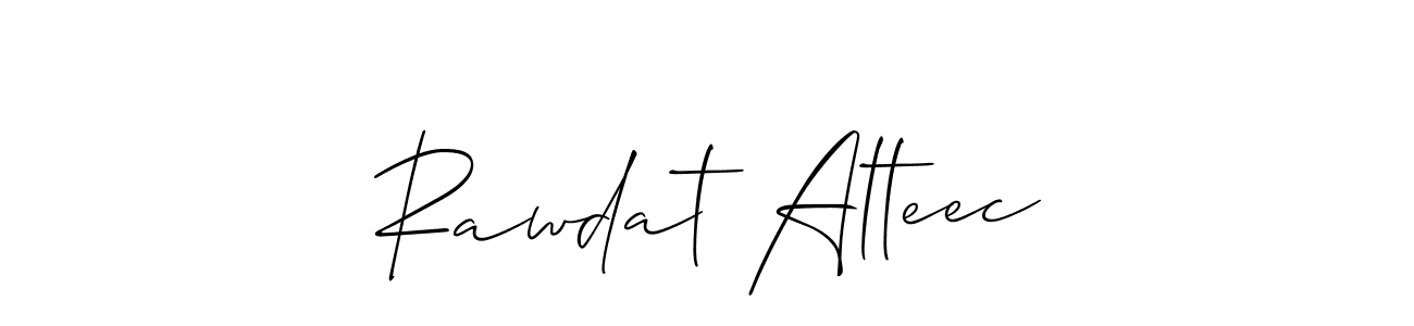 Make a beautiful signature design for name Rawdat Alteec. With this signature (Allison_Script) style, you can create a handwritten signature for free. Rawdat Alteec signature style 2 images and pictures png