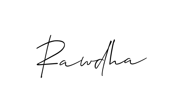 Make a beautiful signature design for name Rawdha. With this signature (Allison_Script) style, you can create a handwritten signature for free. Rawdha signature style 2 images and pictures png
